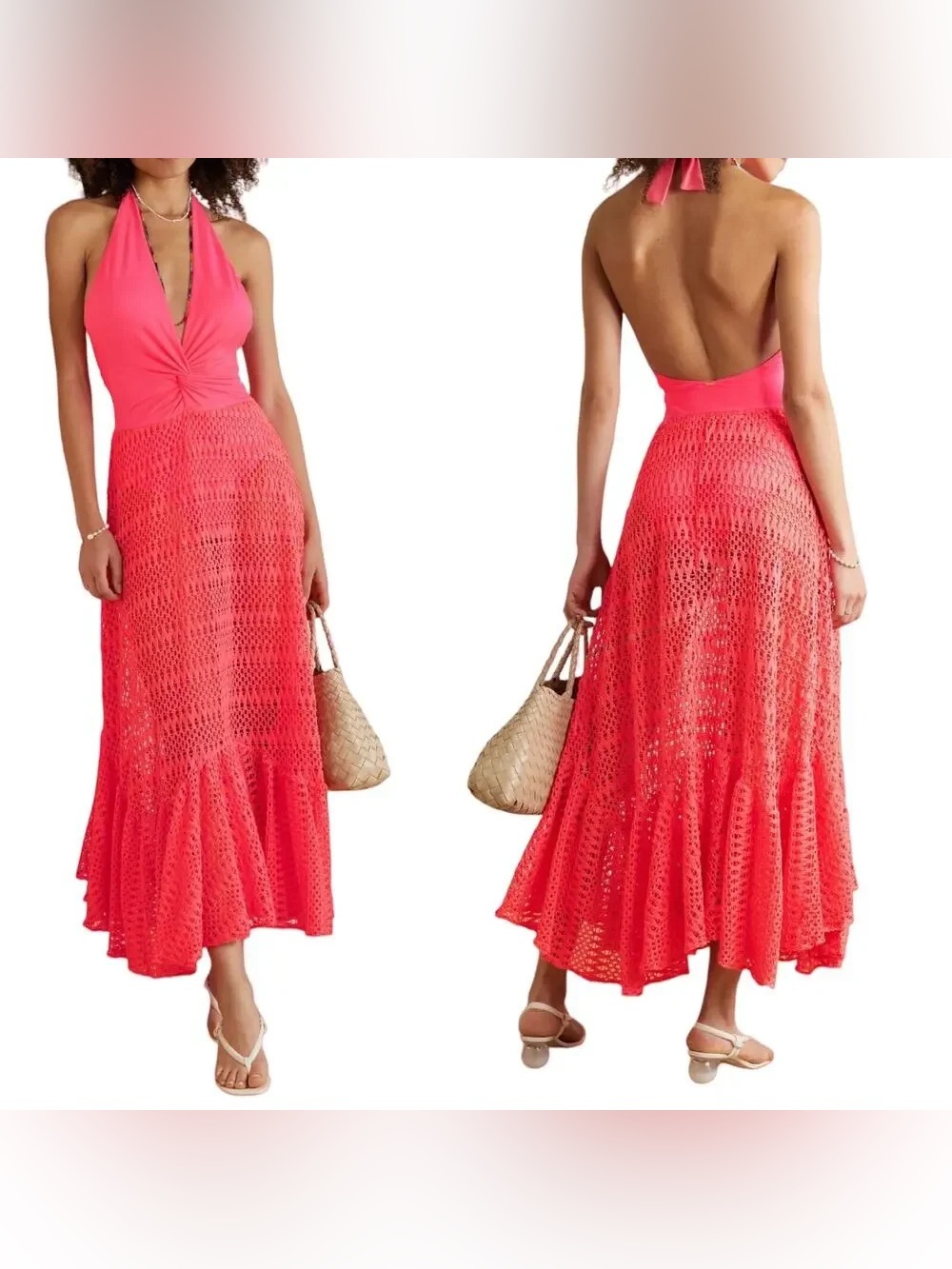 NWT PatBO Pink Halter Beach Dress